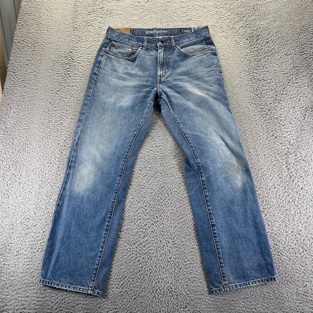 Chaps Jeans Men's 32x30 Blue Cotton Denim Straight Fit Faded Workwear Outdoor